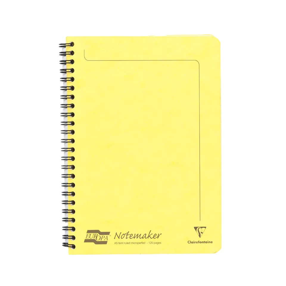 clairefontaine-3096z-europa-notemarker-doppelspiralheft-a5-liniert-60-blatt-zitr image 1