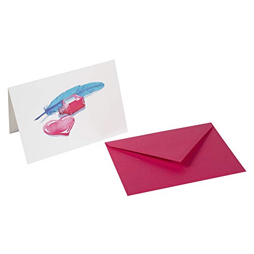 lalo-korrespondenz-set-fantaisie-doppelkarte-mit-umschlag-herz-mit-feder image 4