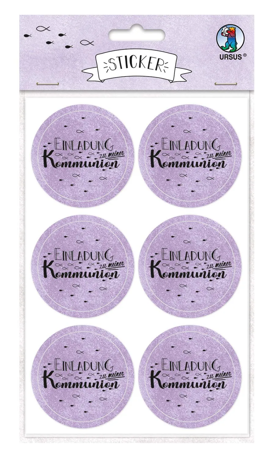 ursus-59510010f-sticker-einladung-zu-meiner-kommunion-flieder-24-st-ck-4-8-cm image 1