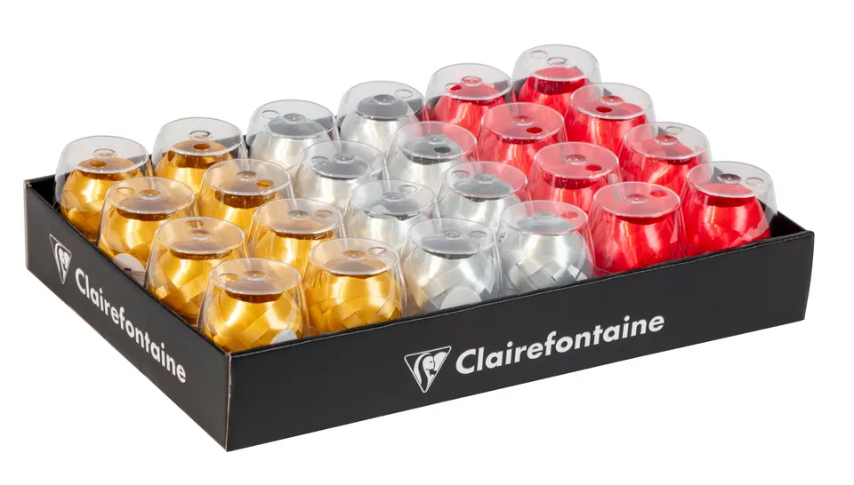 clairefontaine-611300c-geschenkband-box-24x-10-m-x-7-mm-gold-rot-wei-perlmutt image 1