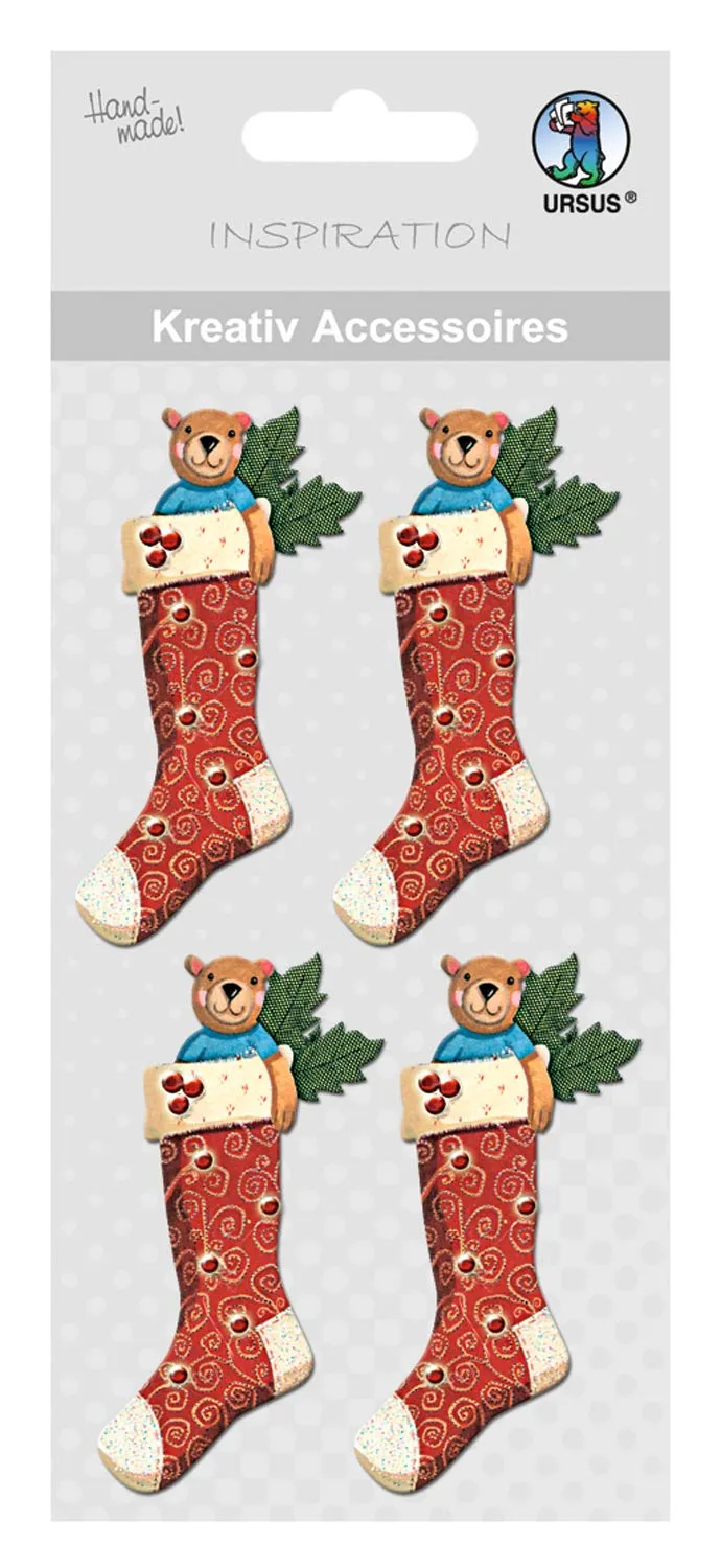 ursus-564000162-kreativ-accessoires-weihnachtsstrumpf-selbstklebende-sticker-bun image 1