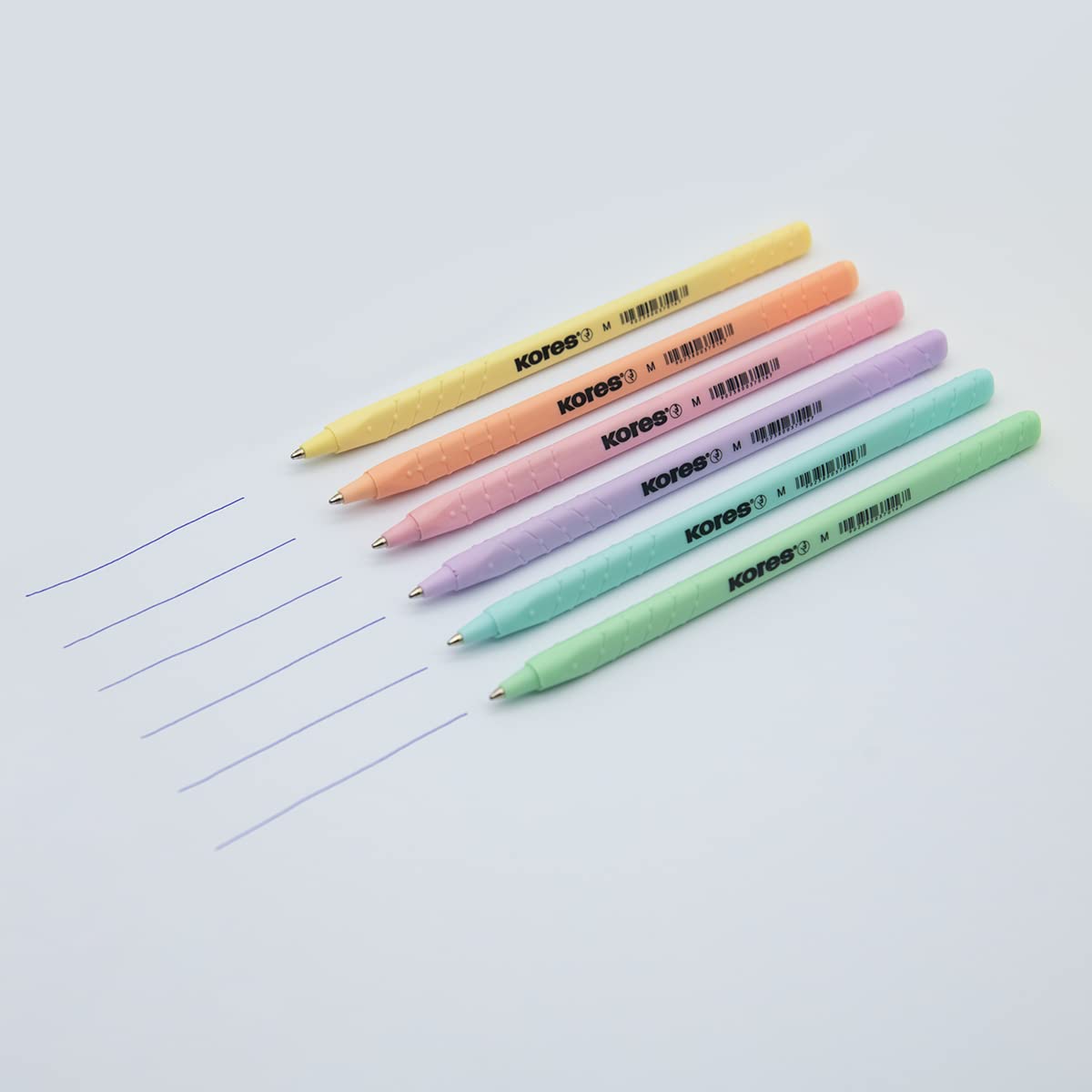 kores-k0r-m-kugelschreiber-pastellfarben-1-0-mm-6er-set-mit-blauer-halbgel-tinte image 3