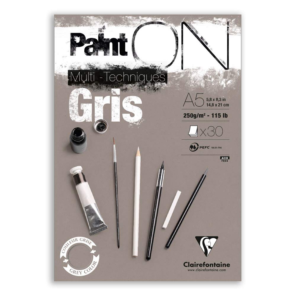 clairefontaine-975809c-zeichenblock-painton-a4-30-blatt-250g-grau image 3