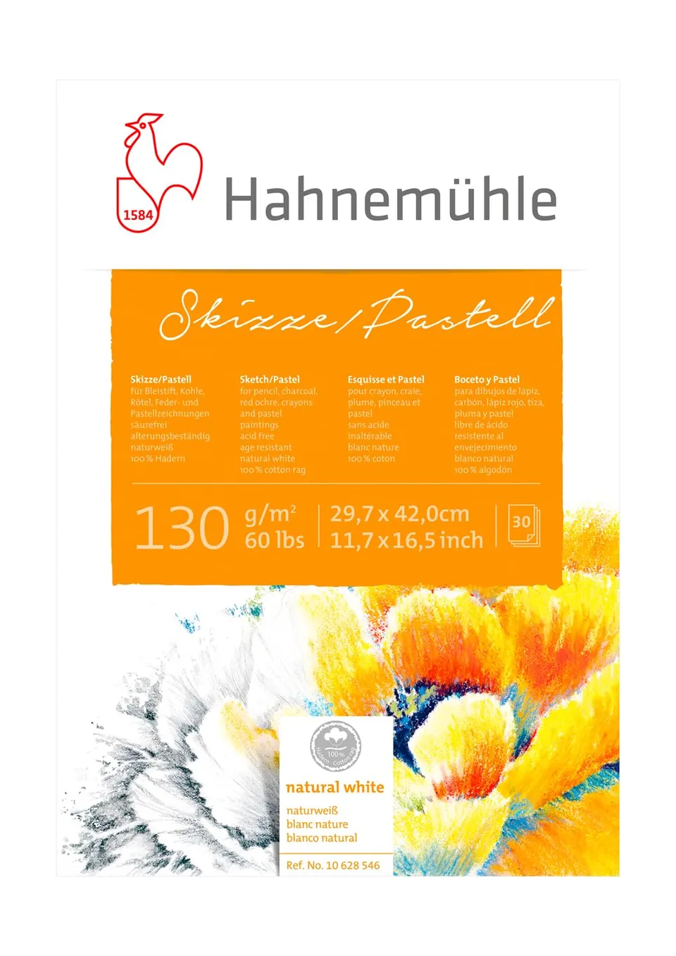 hahnem-hle-skizze-pastell-block-100-hadern-130-g-m-din-a3-30-blatt image 1