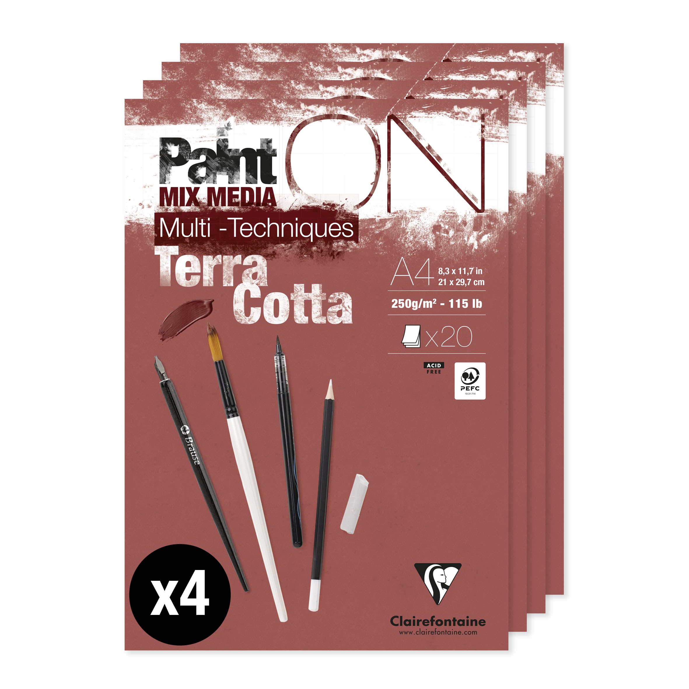 clairefontaine-975809c-zeichenblock-painton-a4-30-blatt-250g-grau image 4