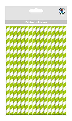 ursus-56750006-papierstrohhalme-streifen-gr-n-s-19-5-cm-24-st-ck image 2