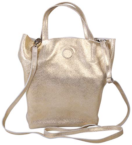 clairefontaine-tasche-plume-rund-aus-lammwildleder-perlmutt-effekt-gold-25x16-5x image 6