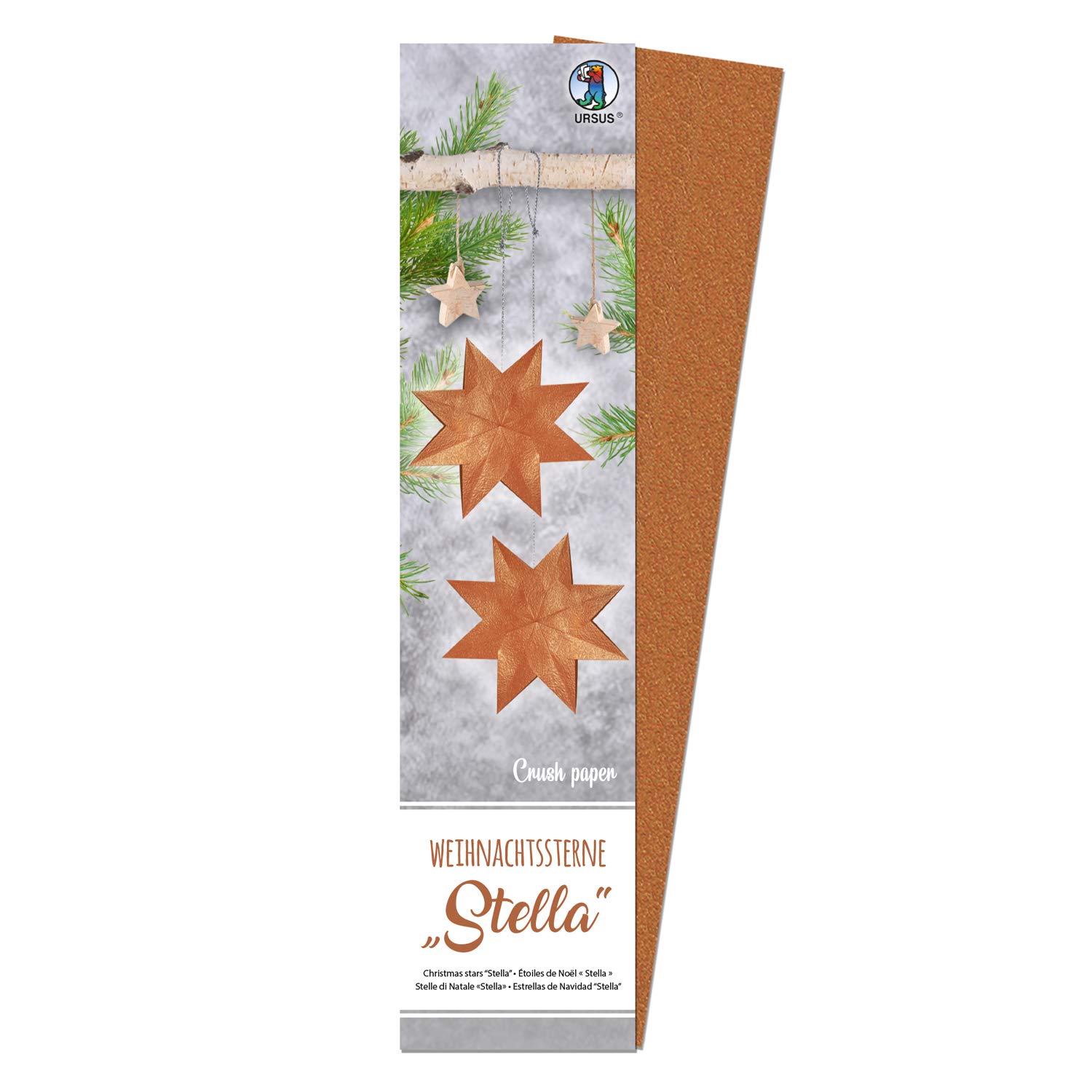 ursus-weihnachtsstern-stella-crush-paper-faltstern-set-kupfer-rot-metallic image 1