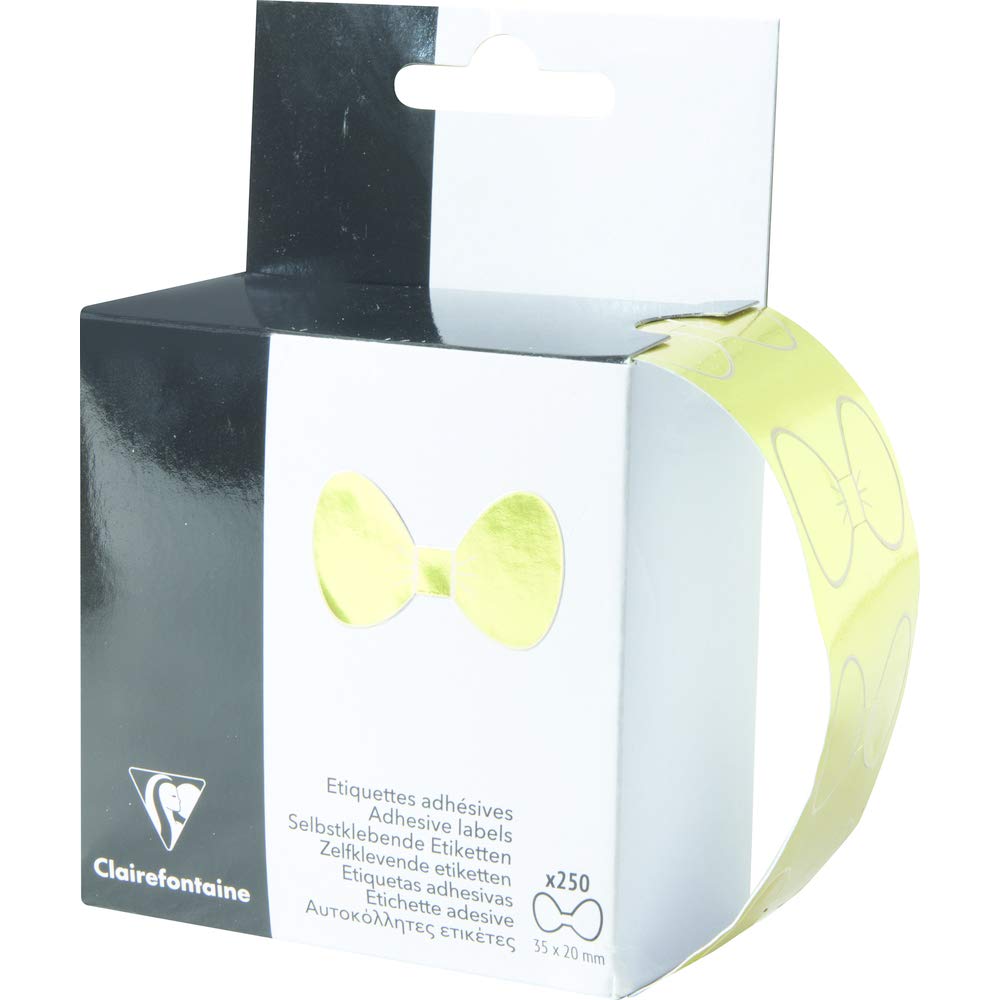 clairefontaine-617045c-geschenketiketten-rolle-250-st-ck-goldene-schleife image 1