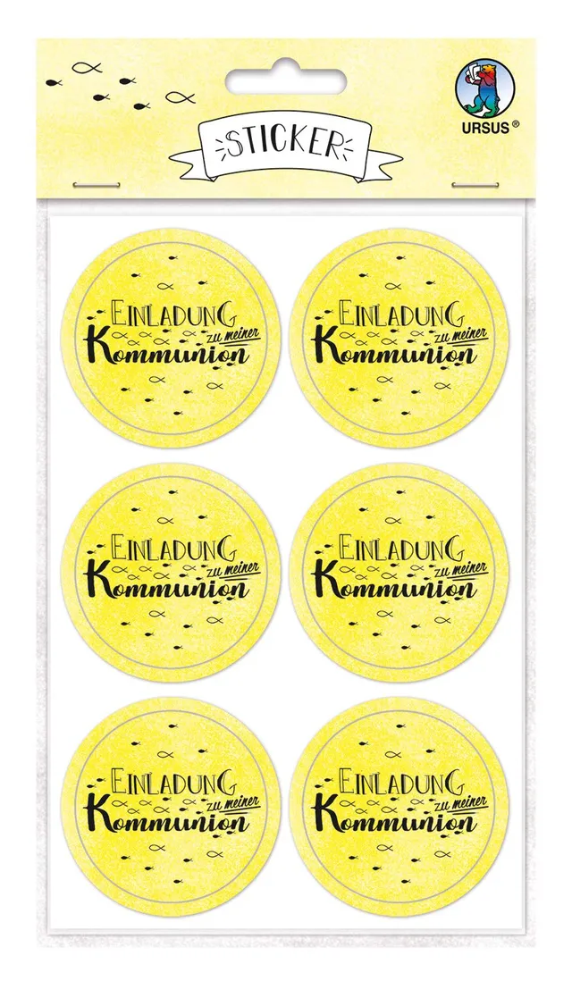 ursus-59510007f-sticker-einladung-zu-meiner-kommunion-citronengelb-24-st-ck image 1