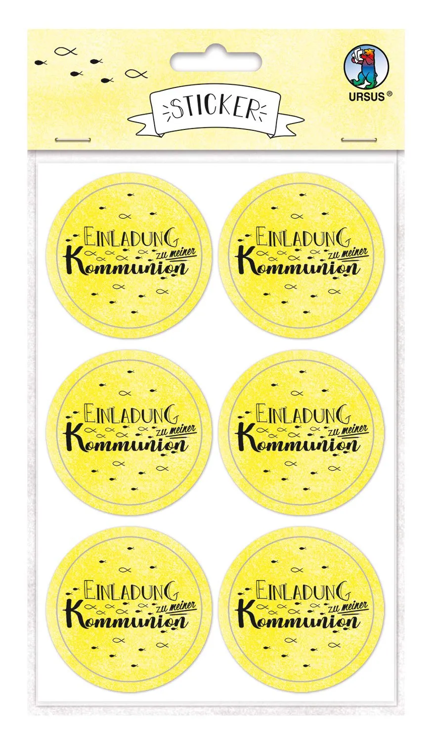 ursus-59510007f-sticker-einladung-zu-meiner-kommunion-citronengelb-24-st-ck image 1