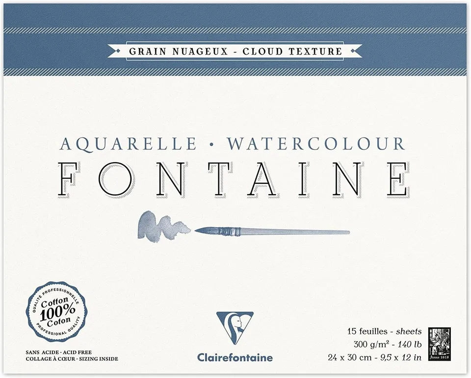 clairefontaine-fontaine-malblock-aquarellpapier-24-x-30-cm-15-blatt-300-g-torcho image 1