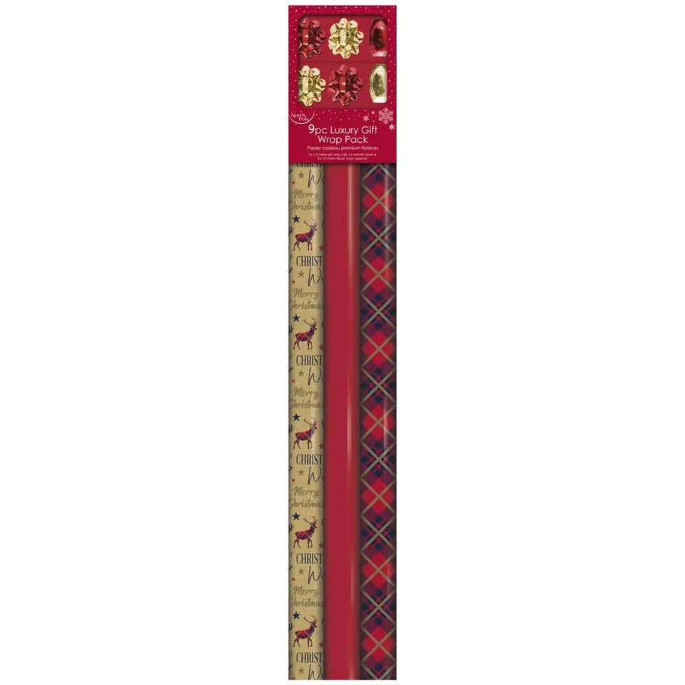 clairefontaine-geschenkpapier-set-3-rollen-70-g-mit-spulen-rot-gold-tartan image 1