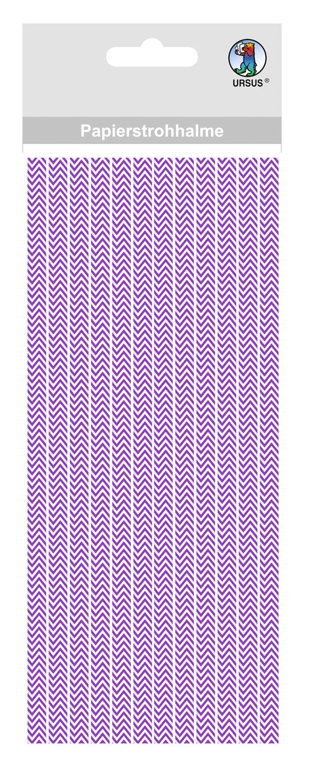 ursus-56760022-papierstrohhalme-mit-chevron-lila-gr-e-m-19-5-cm-16-st-ck image 1