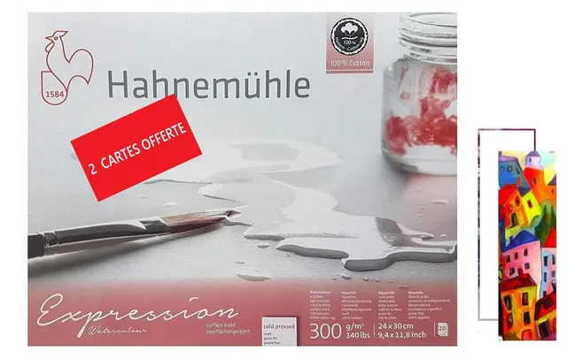 hahnem-hle-expression-aquarellblock-24-x-30-cm-300-g-m-100-baumwolle-20-blatt image 1