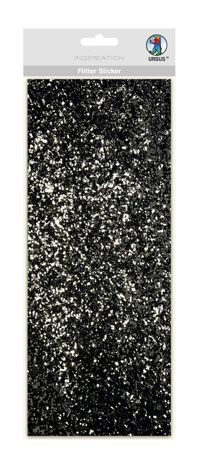 ursus-59470005-flitter-sticker-schwarz-silber-ca-12-x-29-cm-selbstklebende-folie image 1