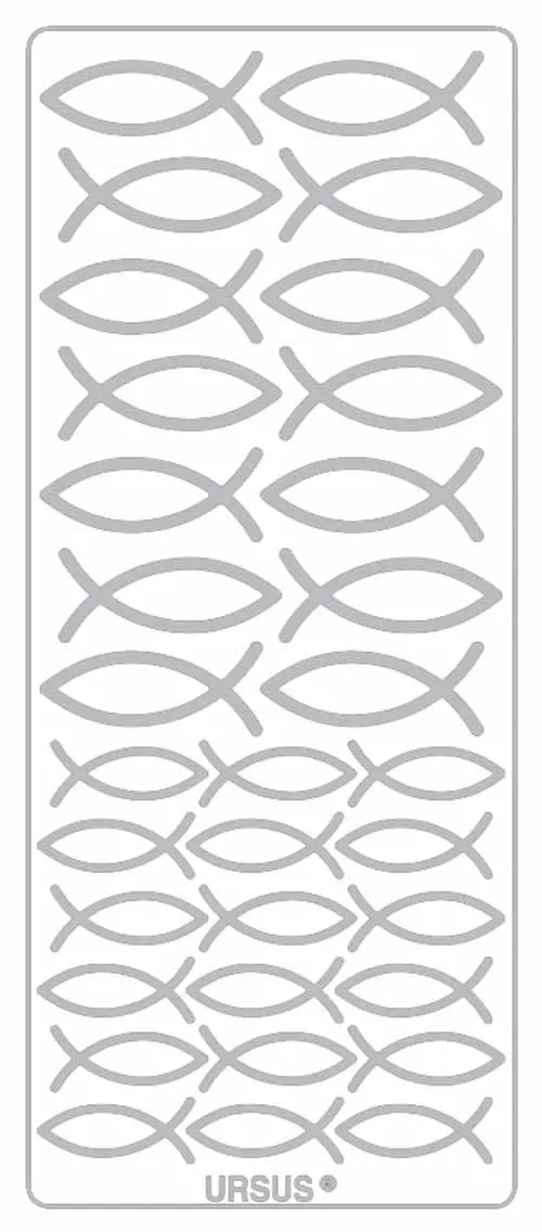 ursus-kreativ-sticker-fisch-silber-5-b-gen-selbstklebend-10x23-cm image 1
