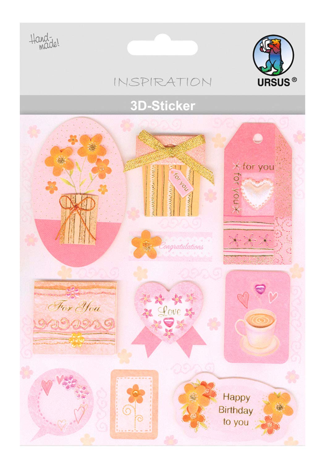 ursus-56420003-3d-sticker-everyday-motiv-03-selbstklebende-relief-sticker image 1