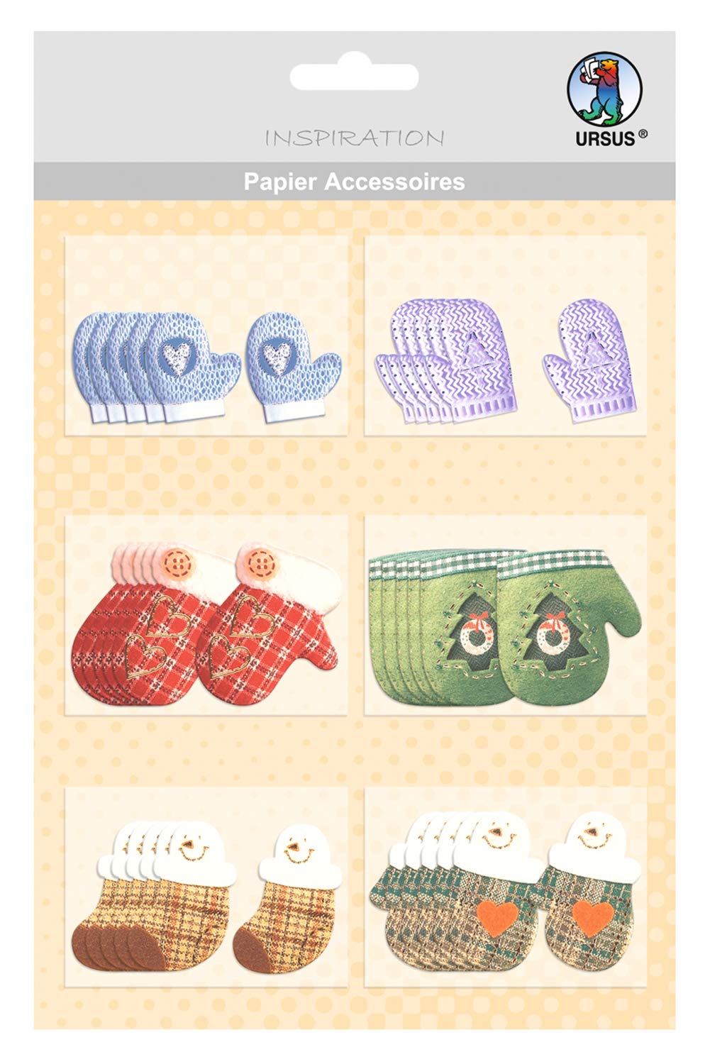 ursus-56500006-papier-accessoires-handschuh-06-36-sticker-in-6-motiven image 1