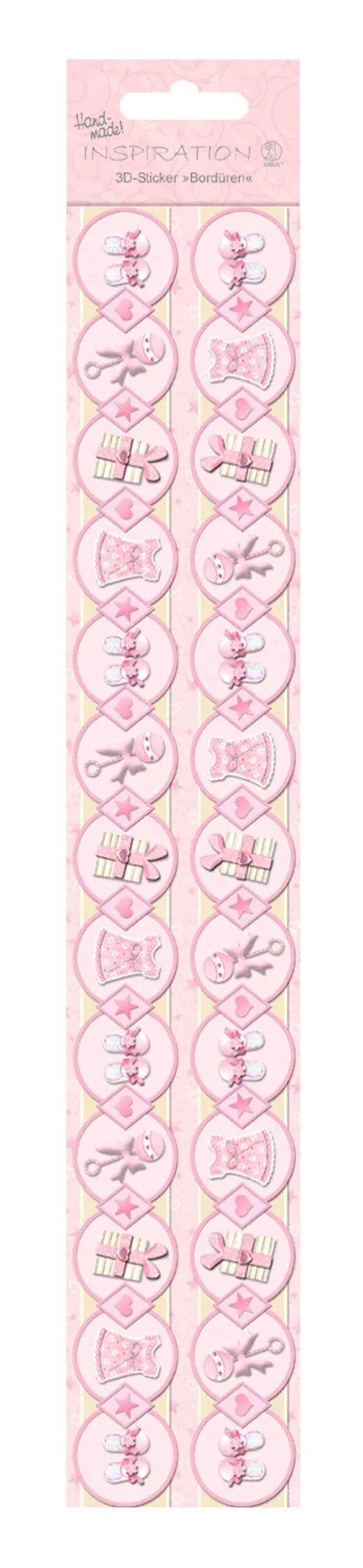 ursus-56430009-3d-sticker-bord-ren-baby-m-dchen-rosa-selbstklebend image 1