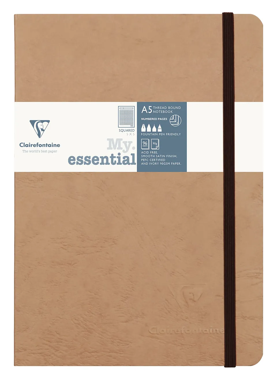 clairefontaine-agebag-my-essentials-79342c-notizbuch-din-a5-kariert-96-blatt-bra image 1