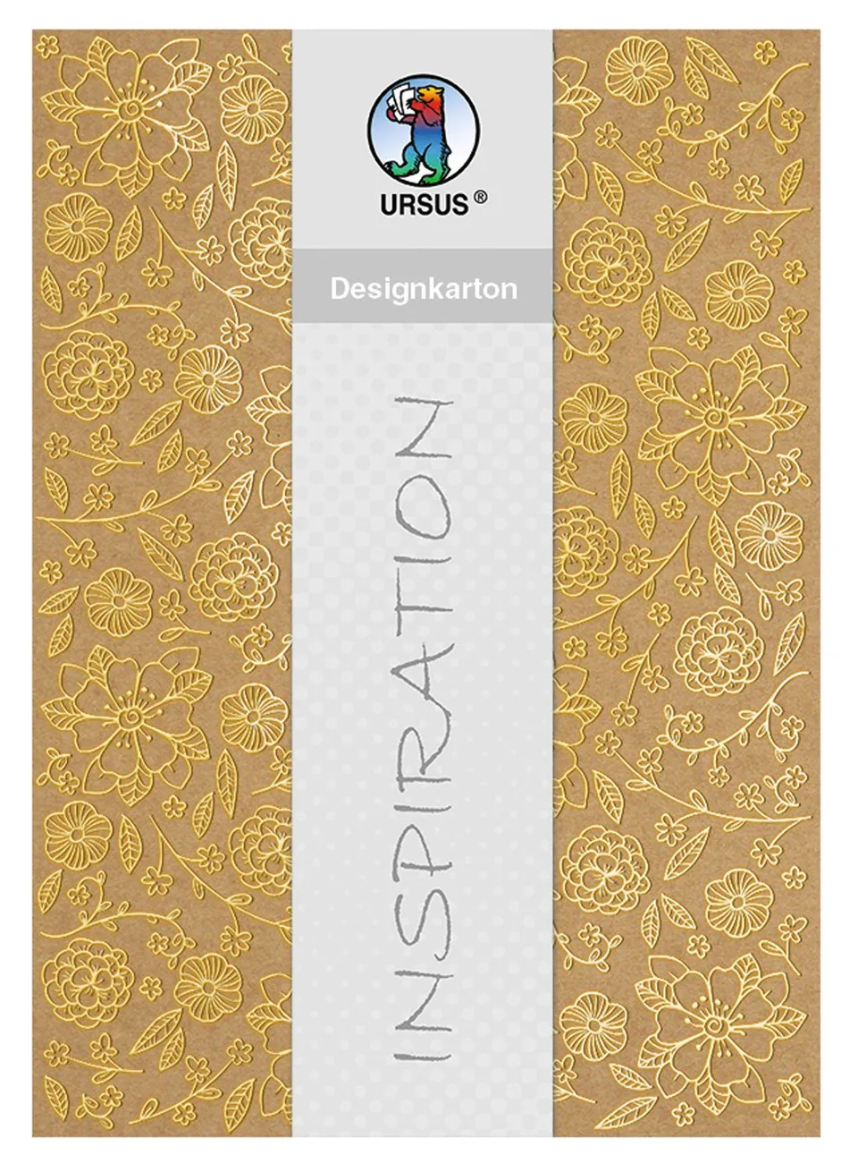 ursus-62384601f-selection-designkarton-blumen-gold-din-a4-250-g-qm-25-blatt image 1