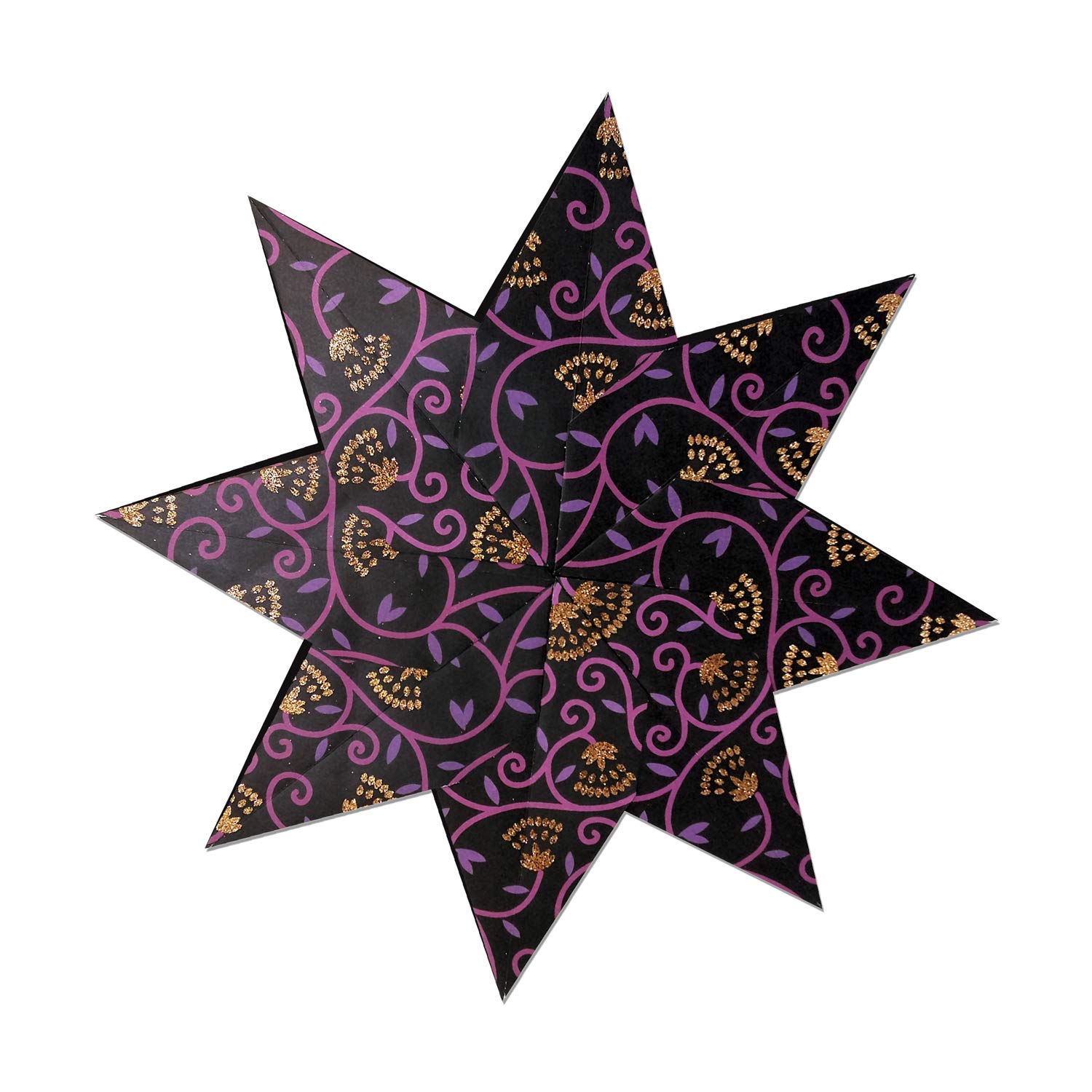 ursus-weihnachtsstern-stella-shiva-faltstern-set-schwarz-lila-kupfer image 3