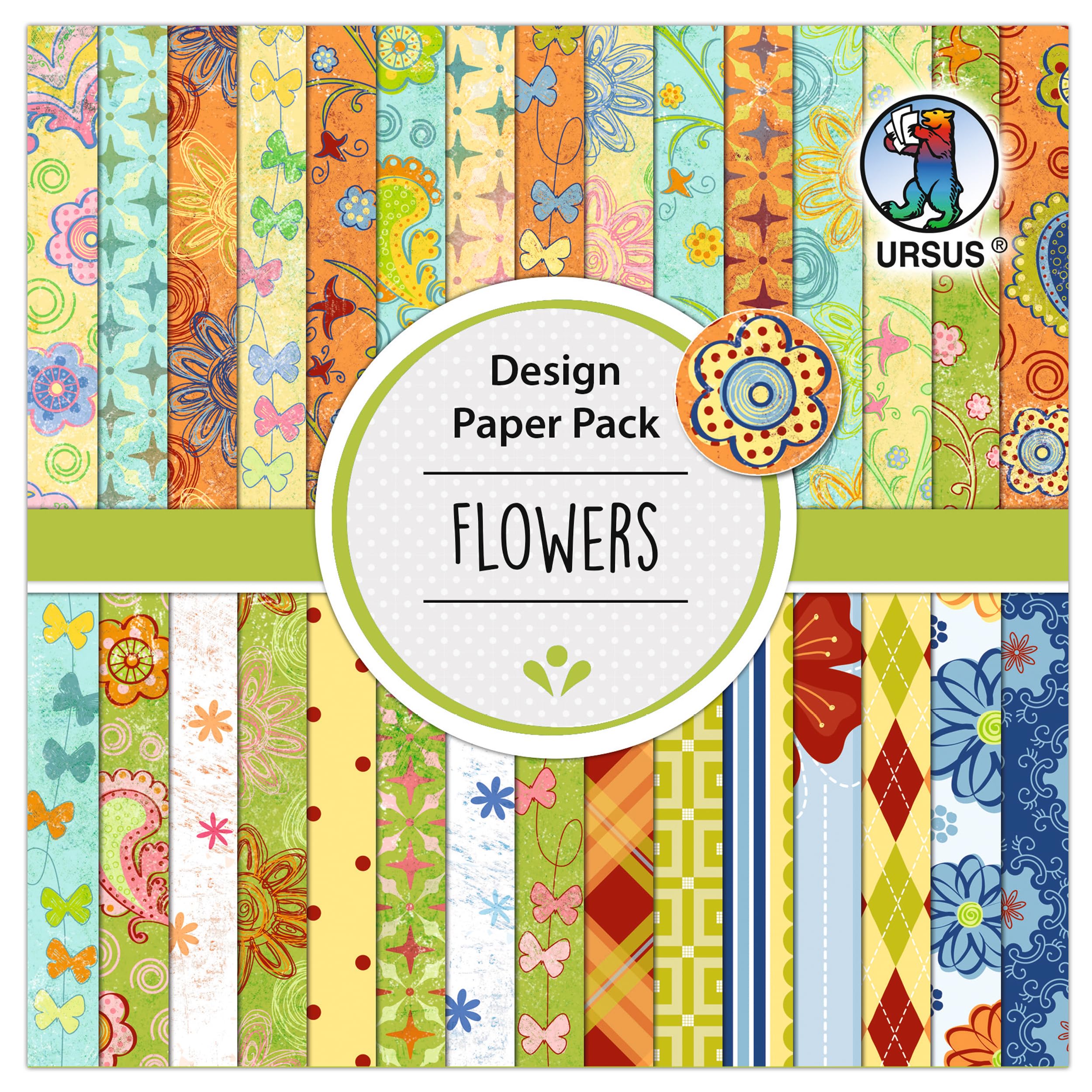 ursus-design-paper-pack-flowers-4108-00-03-designpapier-15-x-15-cm-30-blatt-190- image 1
