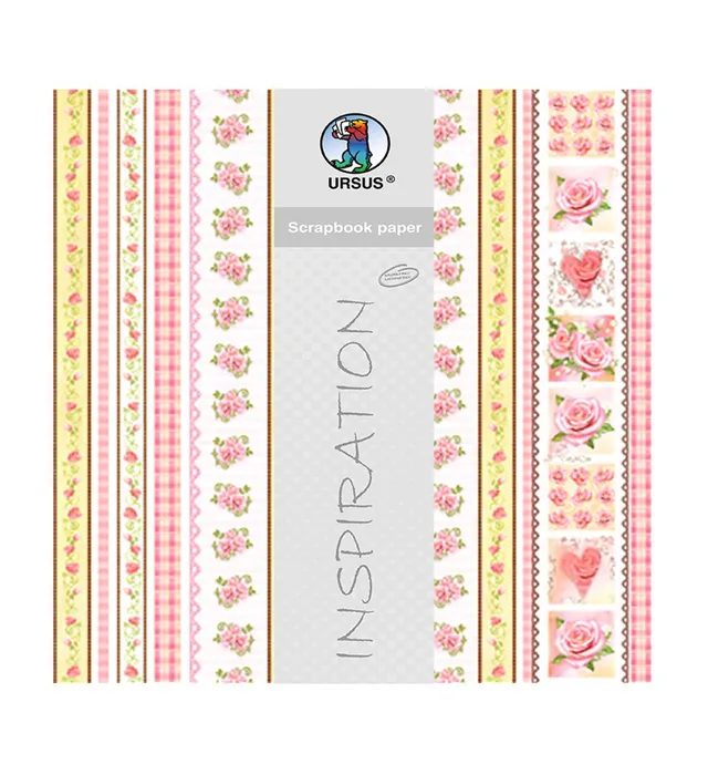 ursus-70300083-premium-glitter-scrapbook-paper-rosen-30-5-x-30-5-cm-5-blatt image 1