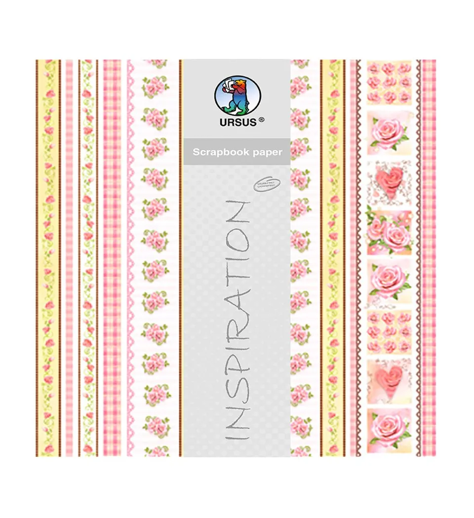 ursus-70300083-premium-glitter-scrapbook-paper-rosen-30-5-x-30-5-cm-5-blatt image 1
