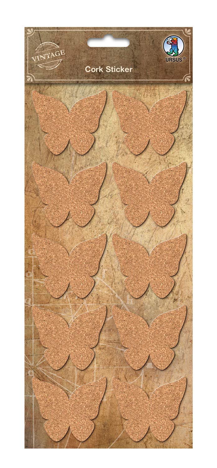ursus-41020002-kork-sticker-schmetterling-selbstklebend image 1