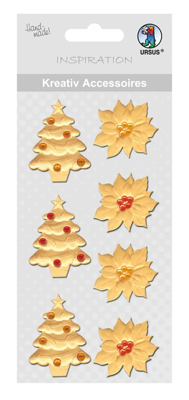 ursus-56400063-kreativ-accessoires-weihnachtsb-ume-und-weihnachtssterne-selbstkl image 1