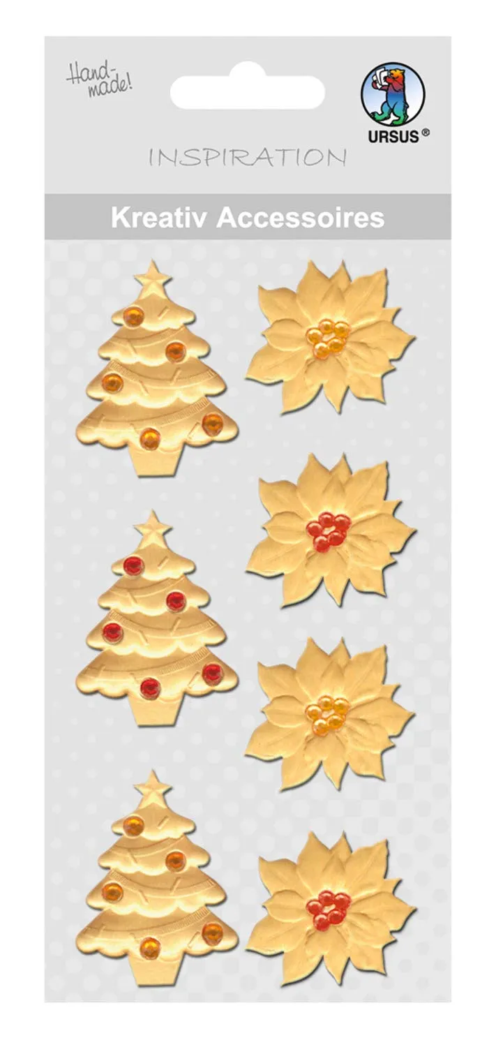 ursus-56400063-kreativ-accessoires-weihnachtsb-ume-und-weihnachtssterne-selbstkl image 1
