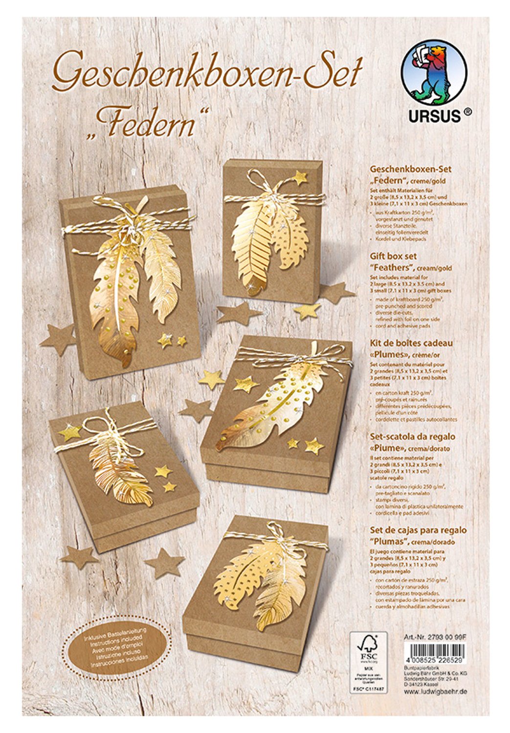 ursus-27920099f-geschenkboxen-set-federn-ros-silber-5-boxen-kraftkarton-250-g-qm image 5