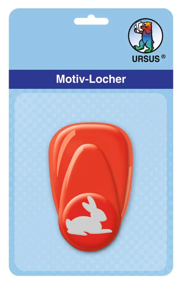 ursus-motivlocher-mit-hebel-klein-hase-rot-16-mm image 1