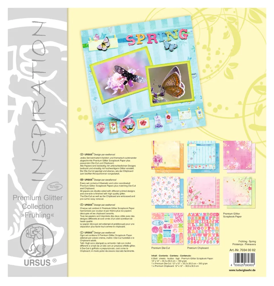 ursus-premium-glitter-collection-fr-hling-scrapbook-set-30-5x30-5-cm image 1