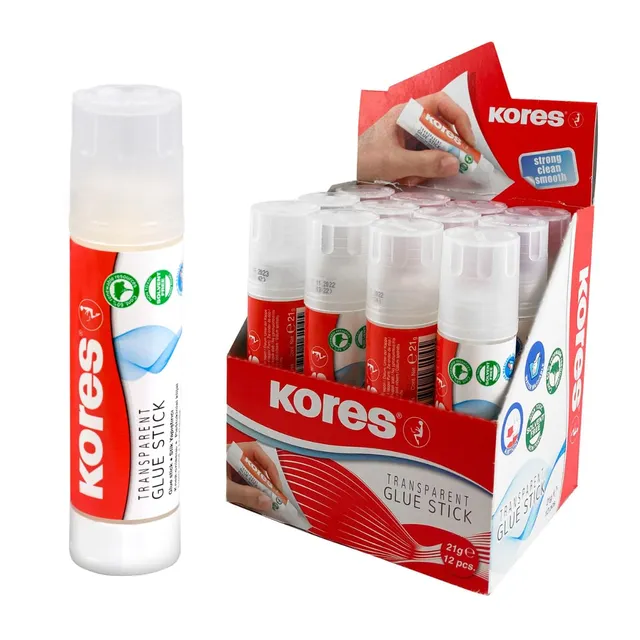 kores-klebestifte-21-g-transparent-ungiftig-starker-halt-12-st-ck image 1