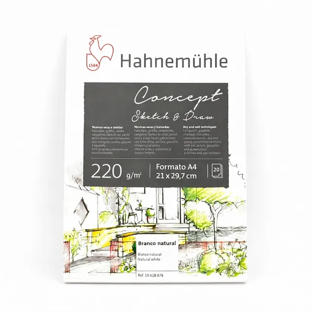 hahnem-hle-concept-sketch-draw-skizzenblock-a4-220-g-m-20-blatt image 1