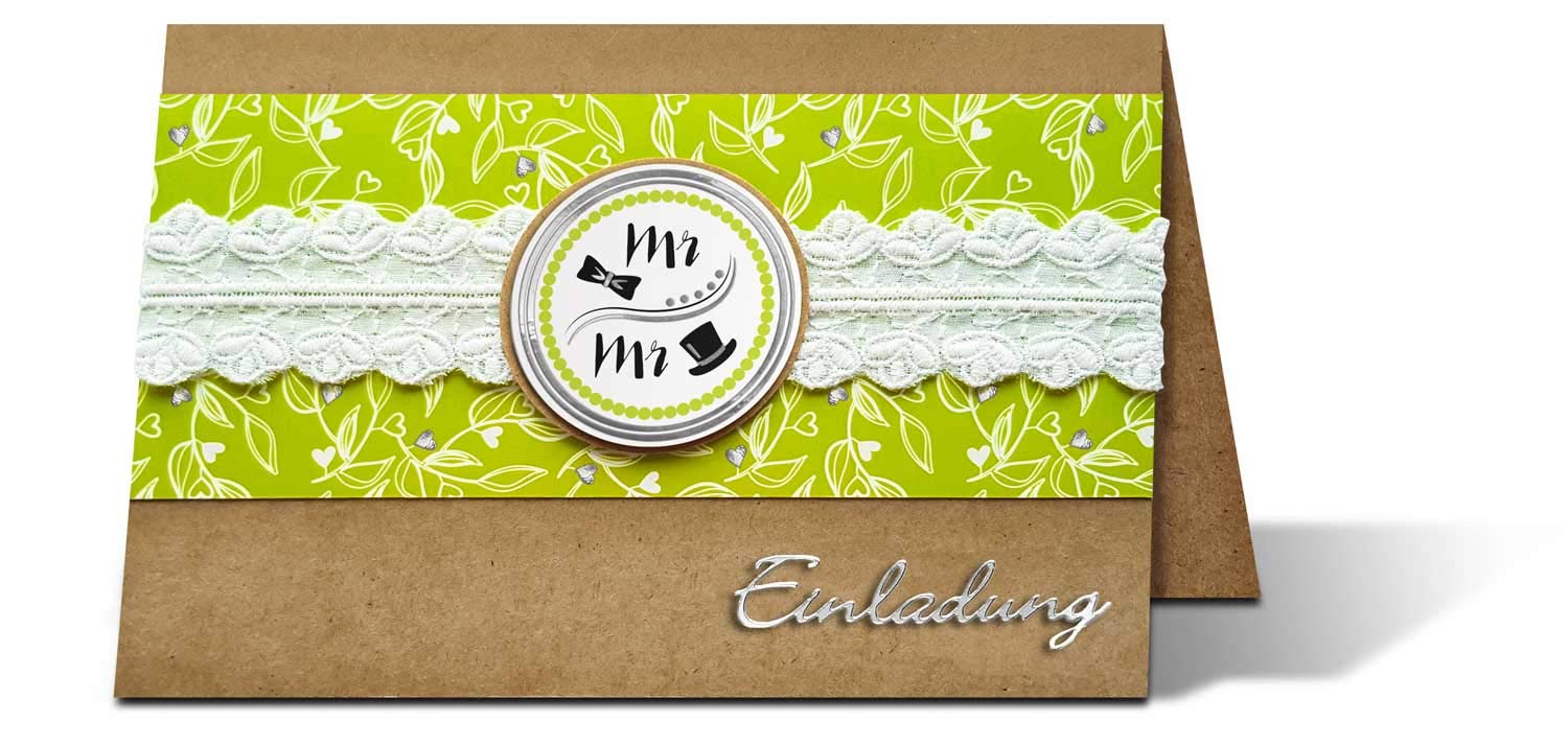 ursus-62434602f-designkarton-hochzeit-gr-n-din-a4-200-g-qm-5-blatt-folienveredel image 5