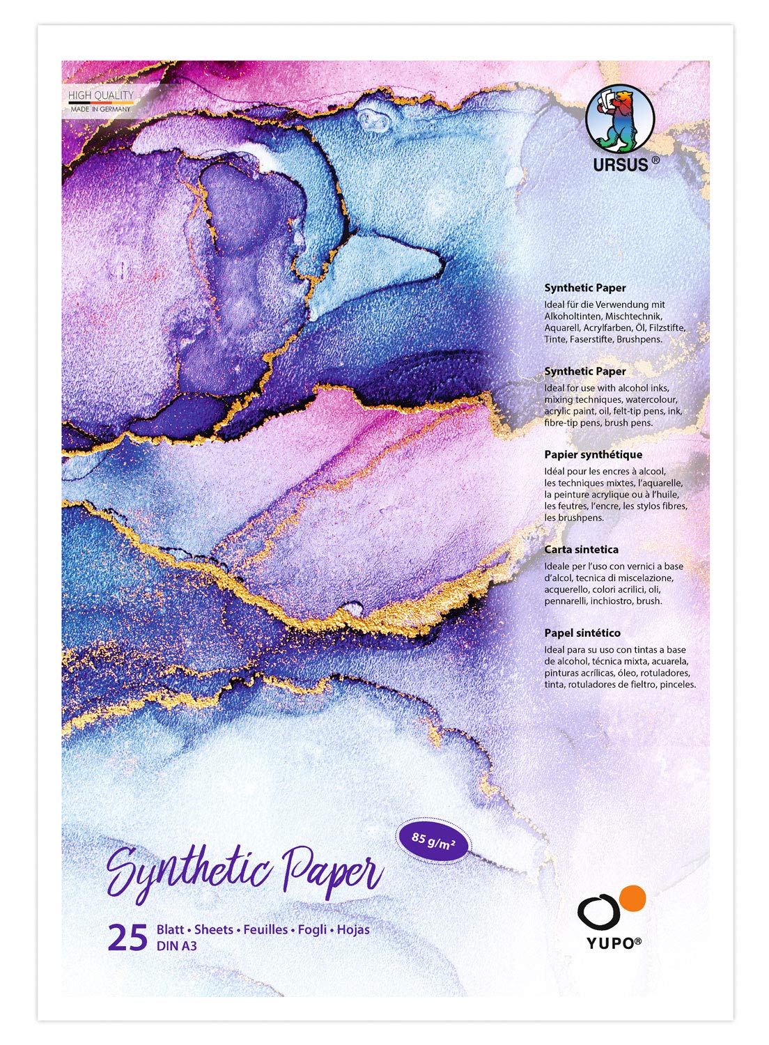 ursus-16264000-yupo-synthetic-paper-din-a3-25-blatt-85-g-qm image 1