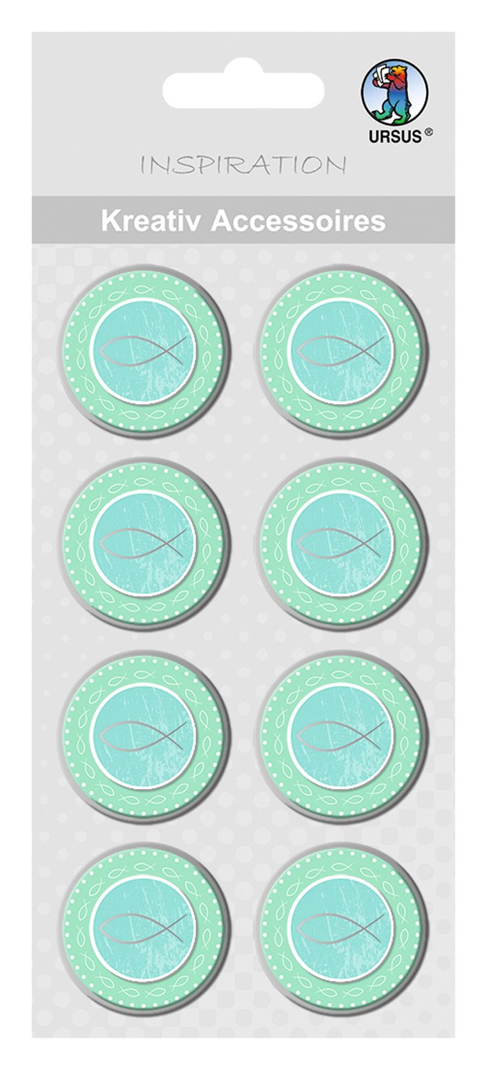 ursus-564000340-kreativ-accessoires-jesus-fisch-aqua-8-st-ck-selbstklebend-aus-v image 1
