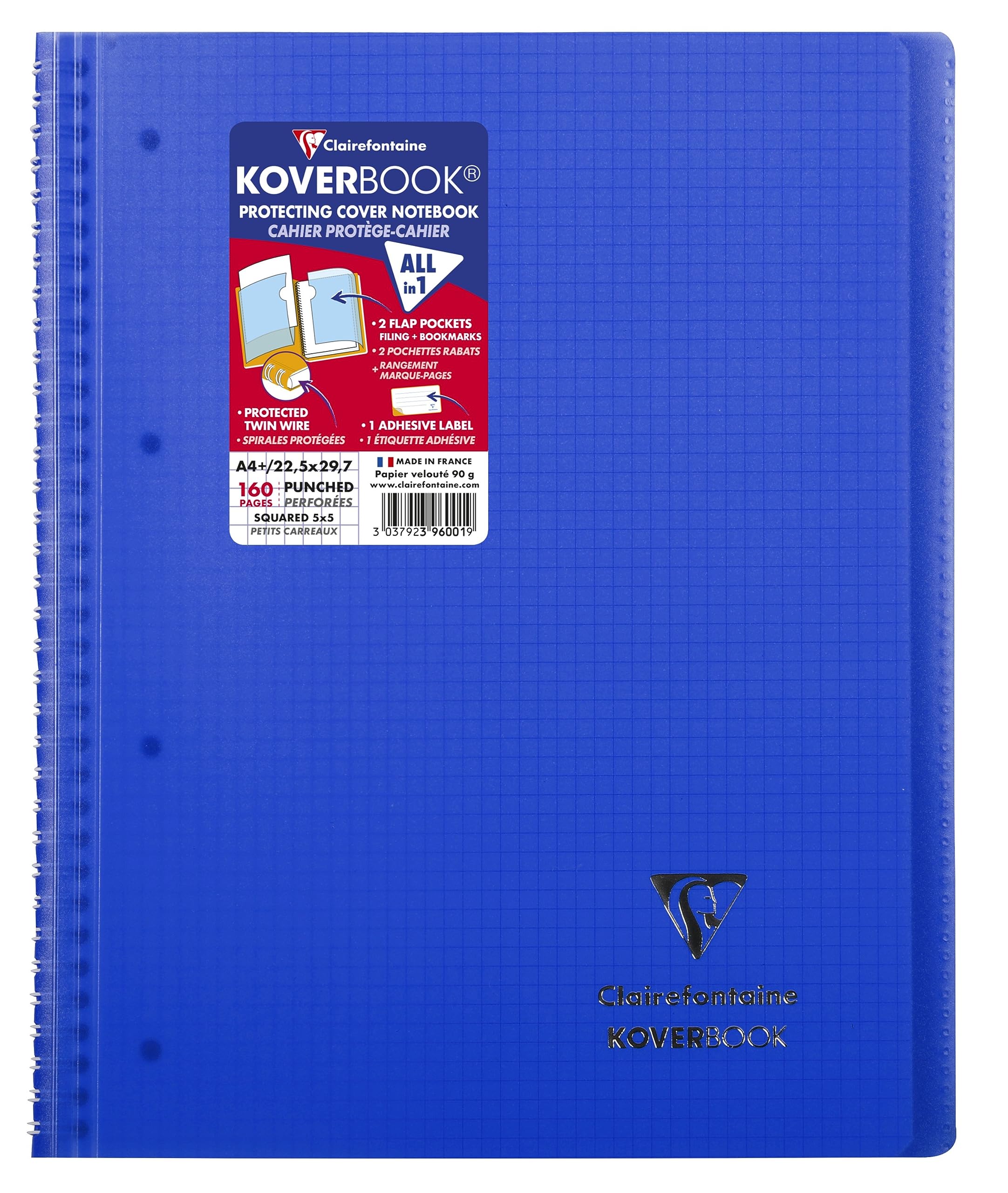 clairefontaine-koverbook-collegeblock-din-a4-kariert-80-blatt-90g-mit-pp-einband image 3