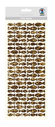 ursus-59490002-flitter-sticker-fisch-gold-ca-12-x-29-cm-selbstklebende-fisch-auf image 2