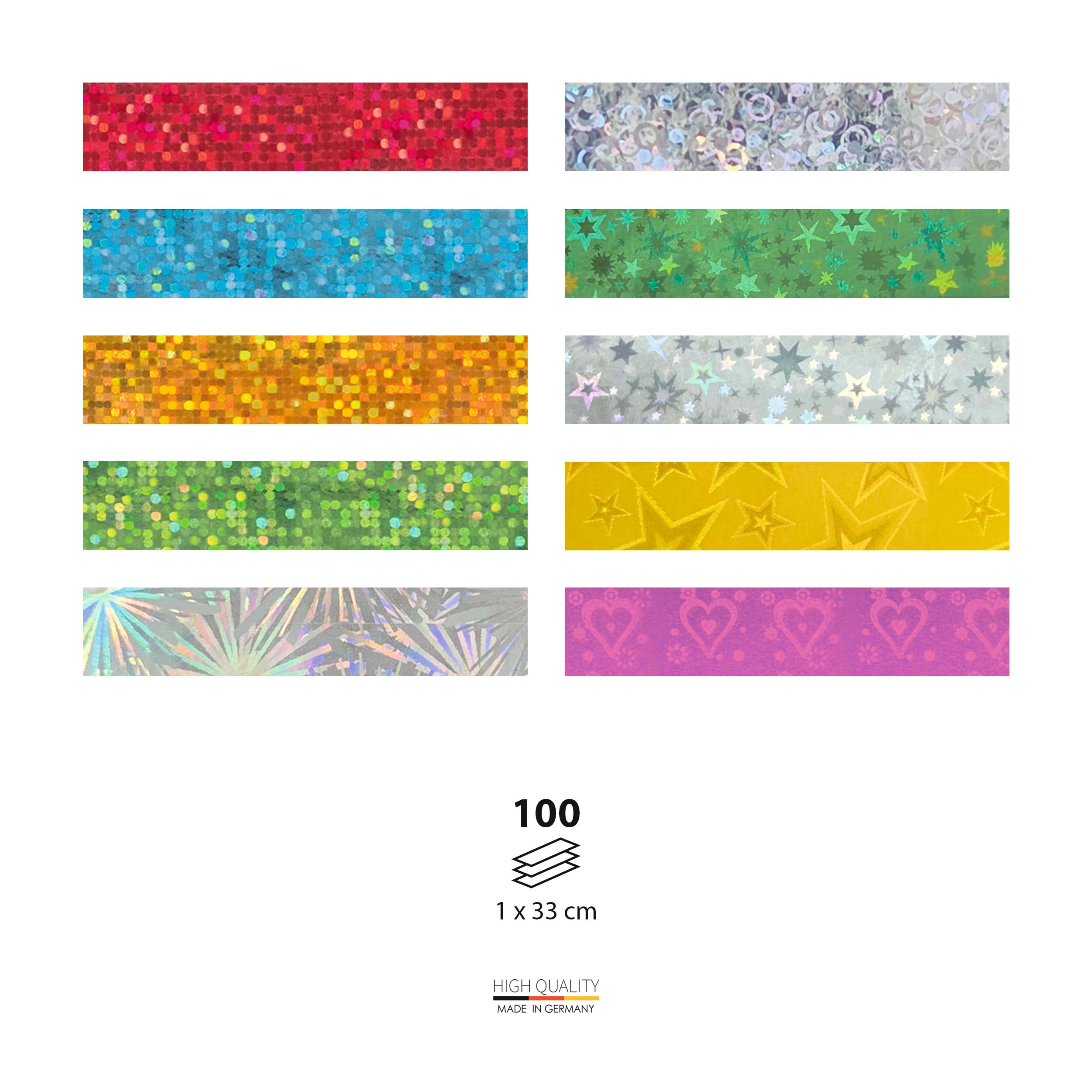 ursus-570-00-99-flechtstreifen-glitzer-hologrammfolie-1x33-cm-100-streifen-selbs image 2