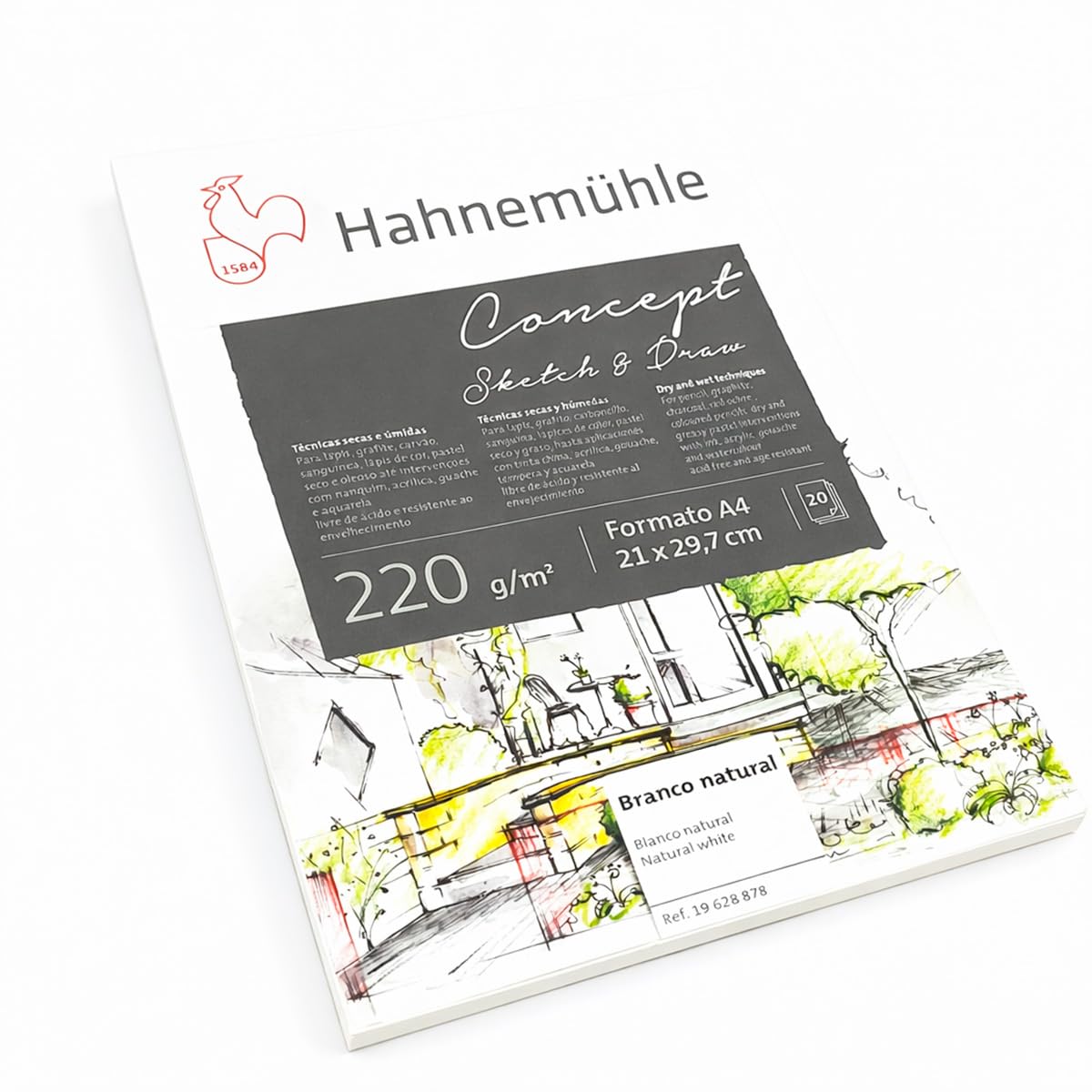 hahnem-hle-concept-sketch-draw-skizzenblock-a4-220-g-m-20-blatt image 5