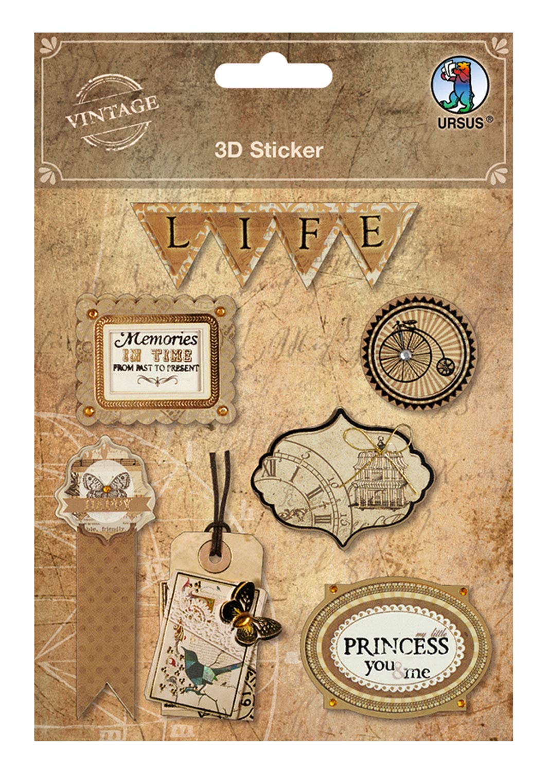 ursus-40540001-3d-sticker-life-vintage-selbstklebend image 1