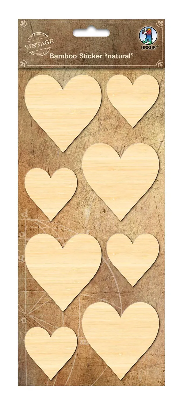 ursus-41030001-bambus-sticker-natural-herz-selbstklebend-12-x-26-cm image 1