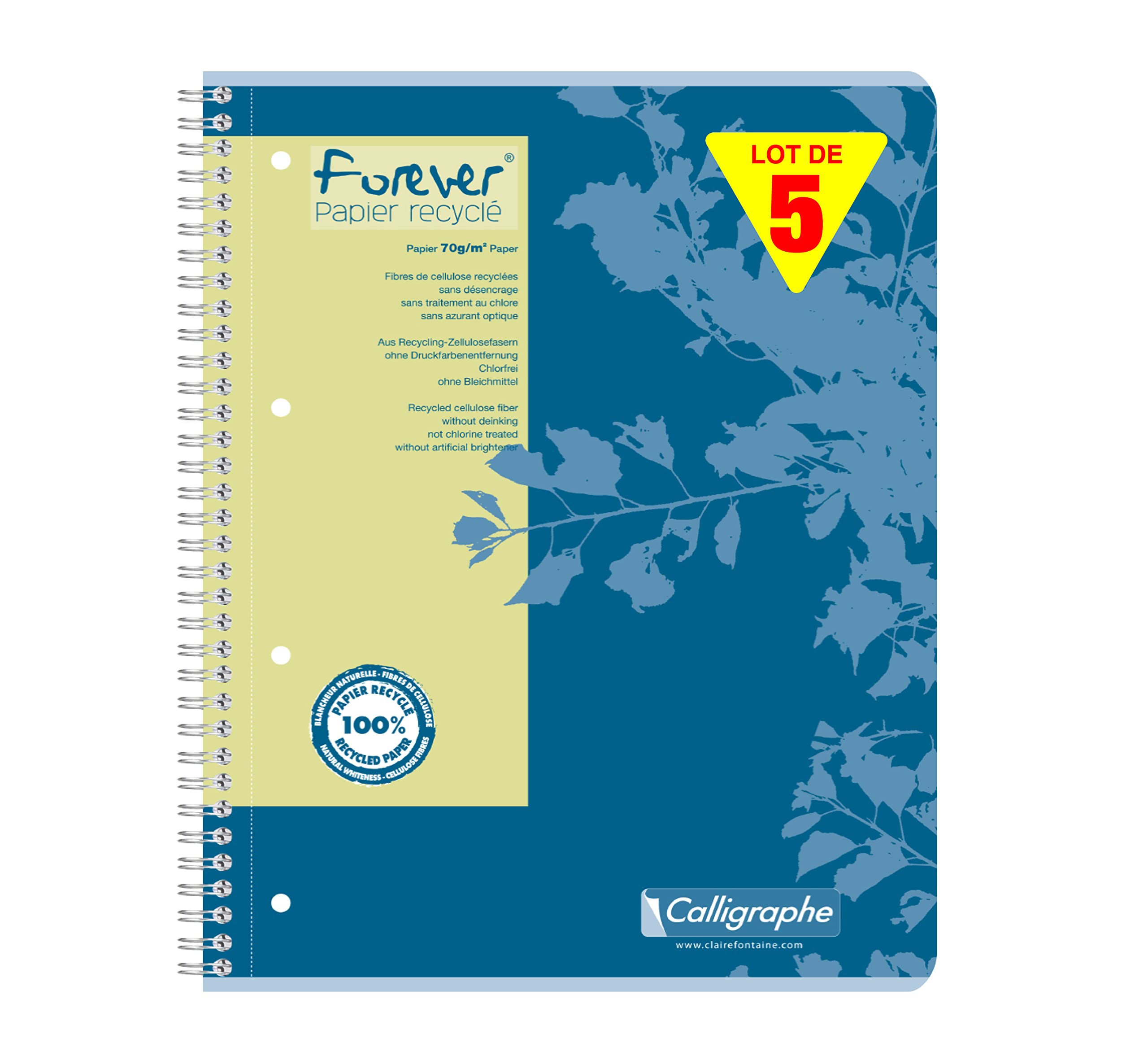 clairefontaine-forever-collegeblock-a4-liniert-80-blatt-blau image 3