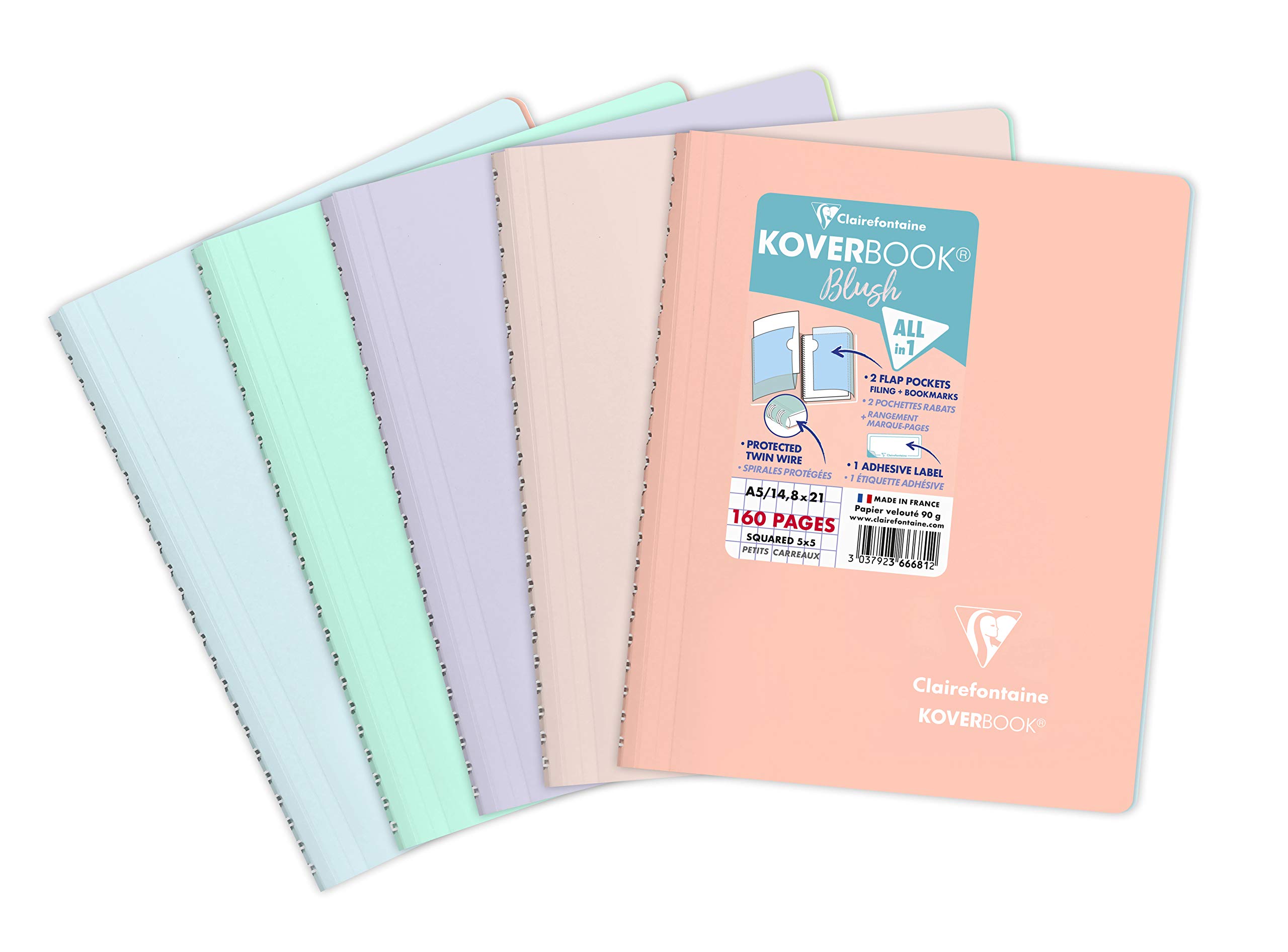 clairefontaine-366681c-koverbook-spiralblock-a5-kariert-80-blatt-pp-einband-past image 7
