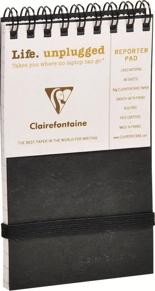 clairefontaine-age-bag-reporter-notizblock-liniert-7-5-x-13-cm-60-blatt-90-g-spi image 1